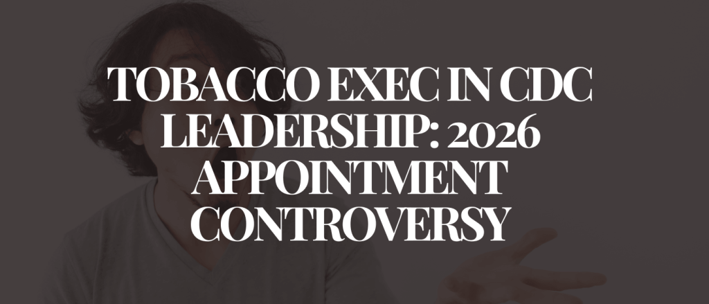 Tobacco Exec in CDC Leadership 2026 Appointment Controversy